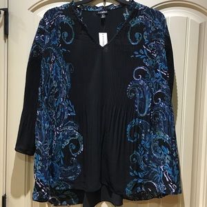 Plus pleated top, NWT